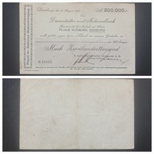 200000 marek -- "Schaafhausen'scher Bankverein AG" w DUISBURGU / Nadrenii -- H9