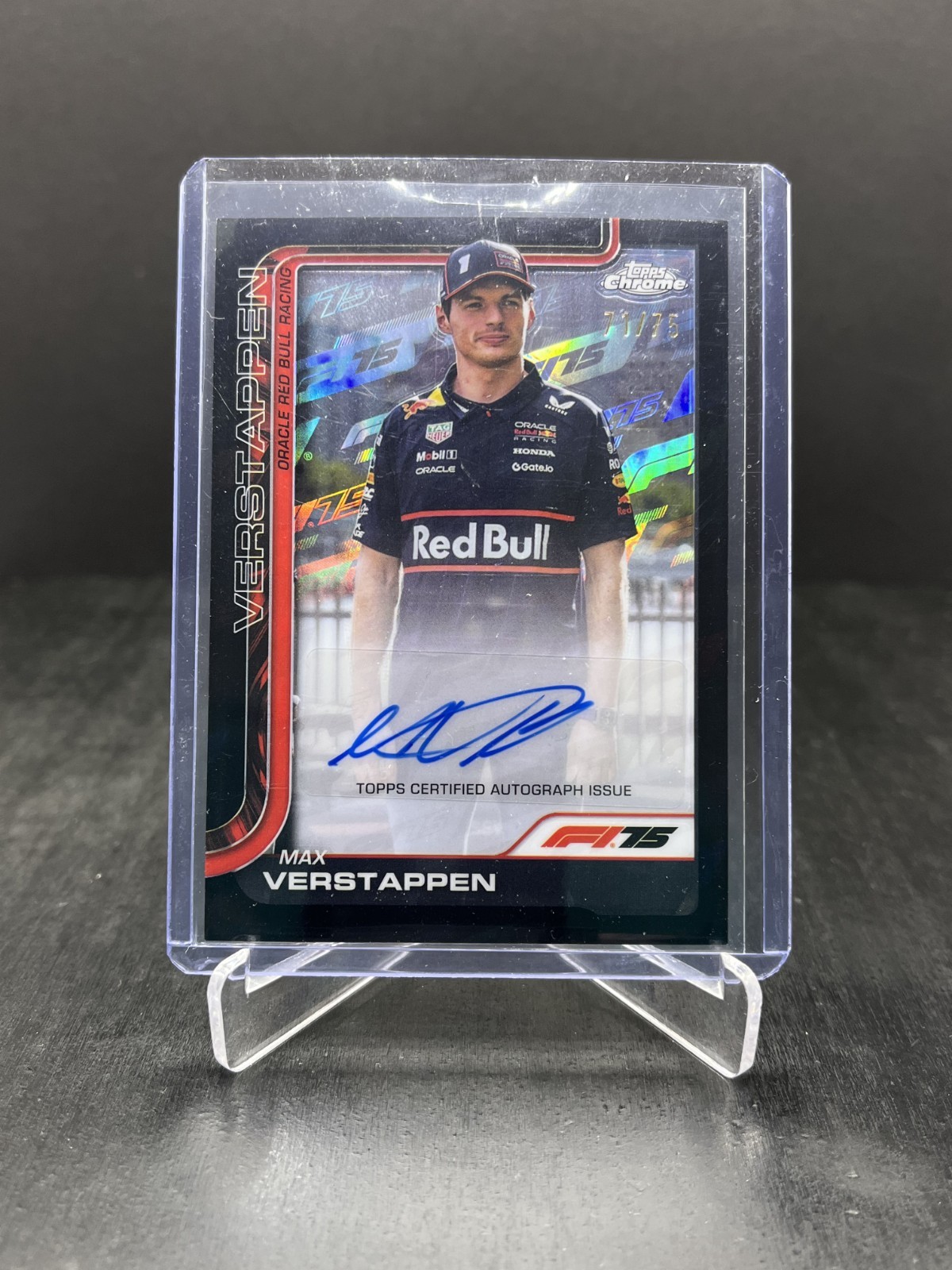 2025 Topps Chrome F1 Max Verstappen Auto Autograph 75th Anniversary /75 #CAC-VER