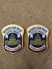 Metropolitan Police District Of Columbia Embroidered Patch 4"x 5" SewOn Lot Of 2