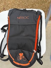 NEW - NEBOIC Hydration Backpack 2L Water Bladder Black Orange Reflective Straps