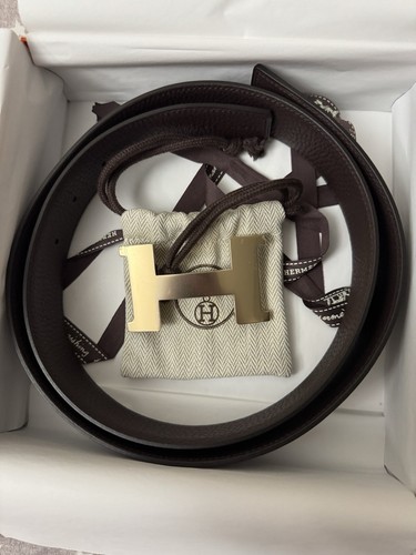 $1070 Hermes Constance Buckle & Reversible Leather Belt 38mm Noir/Ébène 36”/90cm - Picture 5 of 11