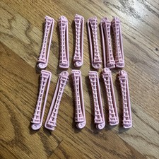 Vintage TONI Perm Rods Yellow 3/8" Curlers Spin Swing Clip Curly Style Set 15