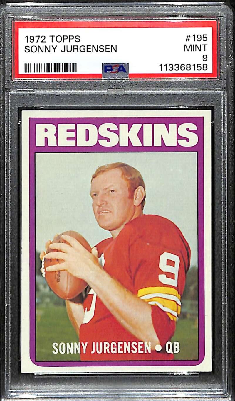1972 Topps 195 Sonny Jurgensen PSA 9 MINT