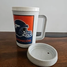 Vintage 1997 NFL Denver Broncos BETRAS SUPER THERMO Plastic Travel Mug 22 oz