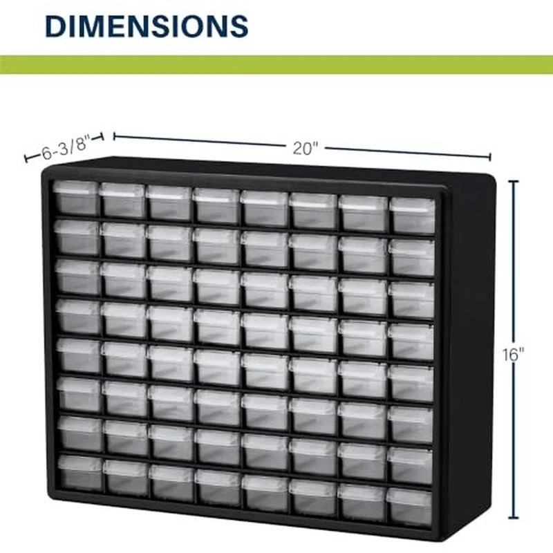 Storage Organizer Cabinet Plastic Parts Hardware Container Toy Bin 64-Drawer - Image 3 of 4