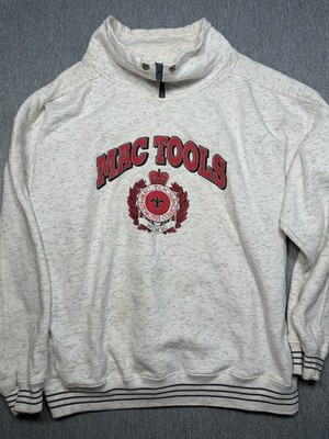 Mac Tools Mens XL Grey 1/4 Zip Up Sweatshirt Y2K VTG Vintage