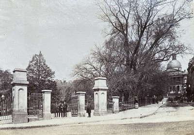 Boston Common Gate & State House Antique Vintage Photo Print