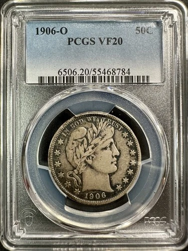 1906 O Barber Half Dollar - PCGS VF20 - Nice Problem-Free "Sleeper"