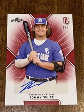 TOMMY WHITE 2020 Leaf Perfect Game Red GAMEDAY AUTOGRAPH #1/2 LSU, ATHLETICS