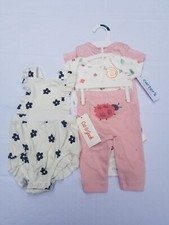 Carter Baby Girls short Sleeve Tops  Leggings Outfit Set of 4 Size 0-3 Months