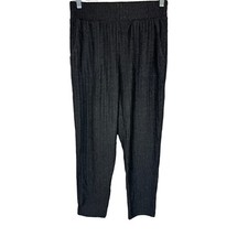 AnyBody Women's Pull-on Regular Plush Rib Pants Solid Jet Black X-Small Size