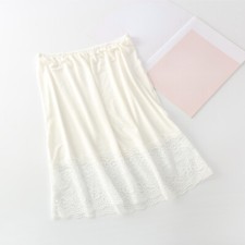 Women Floral Lace Trim Half Slip Skirt Safety Underskirt Petticoat Casual