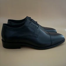 Johnston & Murphy Men 10 WIDE Black Novick Cap Toe Lace Up Oxford Shoes 59-11567