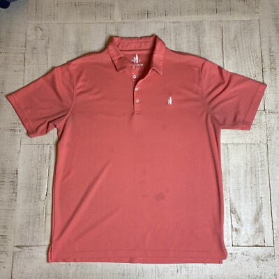Johnnie-O Prep Formance Pink Polo White Logo Golf Active Men s XL Stained