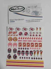 1/64 for hot wheels waterslide decals kc chiefs football nfl MADE IN THE USA