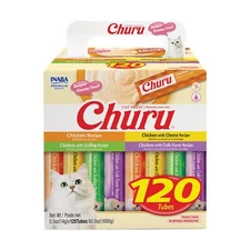 INABA Churu Cat Treats, Lickable, Squeezable Creamy Pur�e with Vitamin E, 0.5...