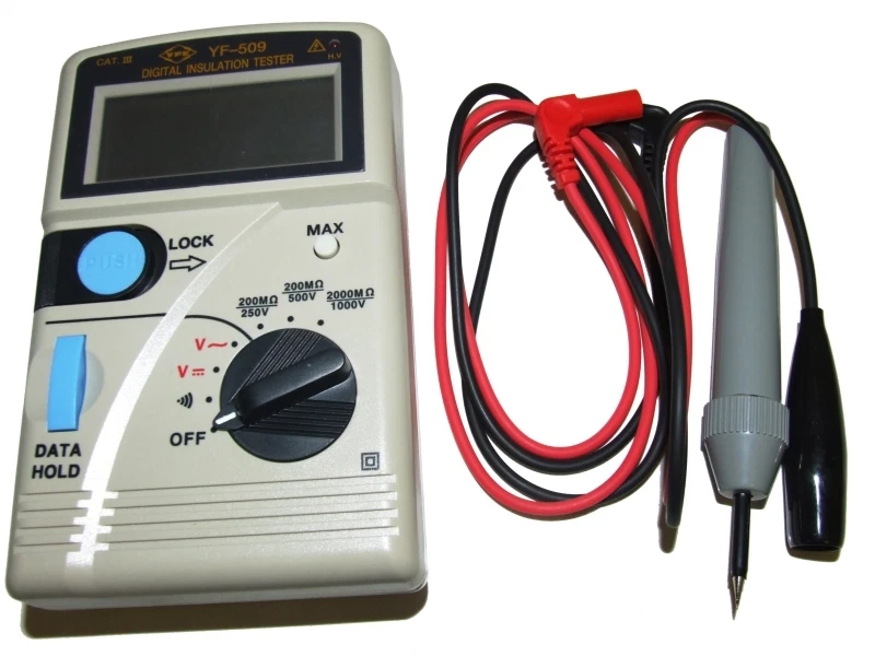 Tenmars YF 509 Digital Insulation Capacity Tester 250V 500V 1000V 0.1M 2000M