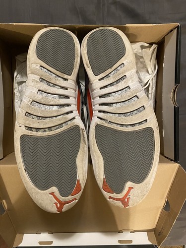 Nike Air Jordan 12 RetroCool Grey Größe 13 weiß grau orange 100 % authentisch - Bild 5 von 8
