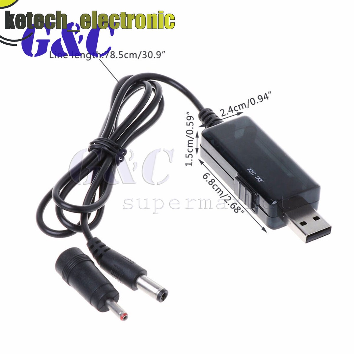 Adjustable USB Voltage Booster Cable With LCD Display - Step Up Converter For Low-Power Devices (Under 10W) - View #10