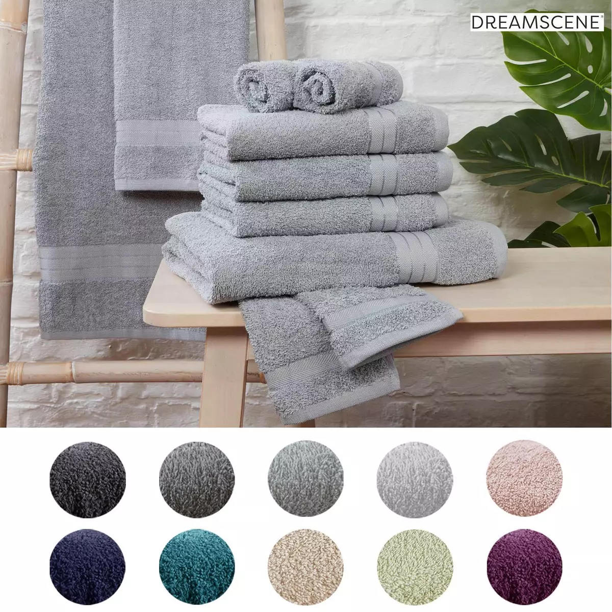 Shop Luxury 10 PIECES TOWEL BALE SET 100% COTTON FACE HAND BATH TOWELS FOR BATHROOM  sale & clearance