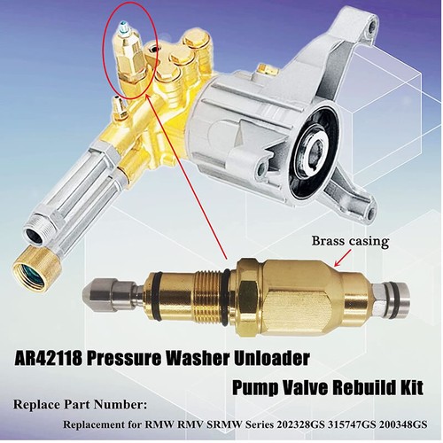 Pressure Washer Pump Unloader Valve AR42118 Fit RMV2.5G30 RMW2.2G4 2500