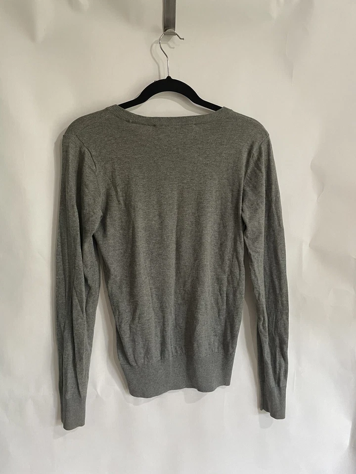 Suéter French Connection Talla S Gris Lentejuelas Cuentas Búho Foto 4 de 4