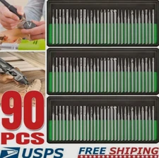 90PCS For Dremel Diamond Burr Bits Drill Set Rotary Multi Tool Accessories Kit