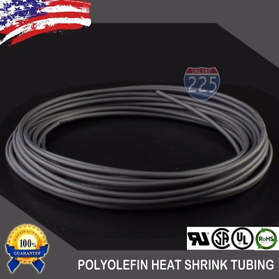 5 FT. 5' Feet BLACK 1/8'' 3mm Polyolefin 2:1 Heat Shrink Tubing Tube Cable US UL