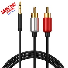 1PCS 3.5mm 1/8 Stereo Female Mini Jack to 2 Male RCA Plug Adapter Audio Y Cable