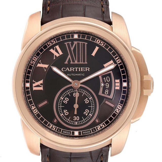 rose gold cartier watch mens