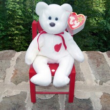 Beanies - 1993 TY Valentino the Bear Beanie Baby with Brown Nose