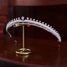 Simple All CZ Cubic Zirconia Wedding Bridal Queen Princess Tiara Crown For Women