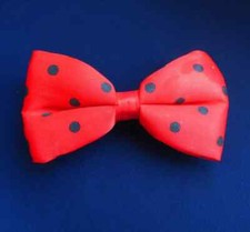 FERMAGLIO PER CAPELLI A POIS ROSSO/NERO MOLTO CARINO DONNA/RAGAZZA, TAGLIA - 4"