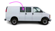 Fit: 1996-2002 Chevy Express Van Hinged Rear Right Door Glass Movable-Rear/Clear