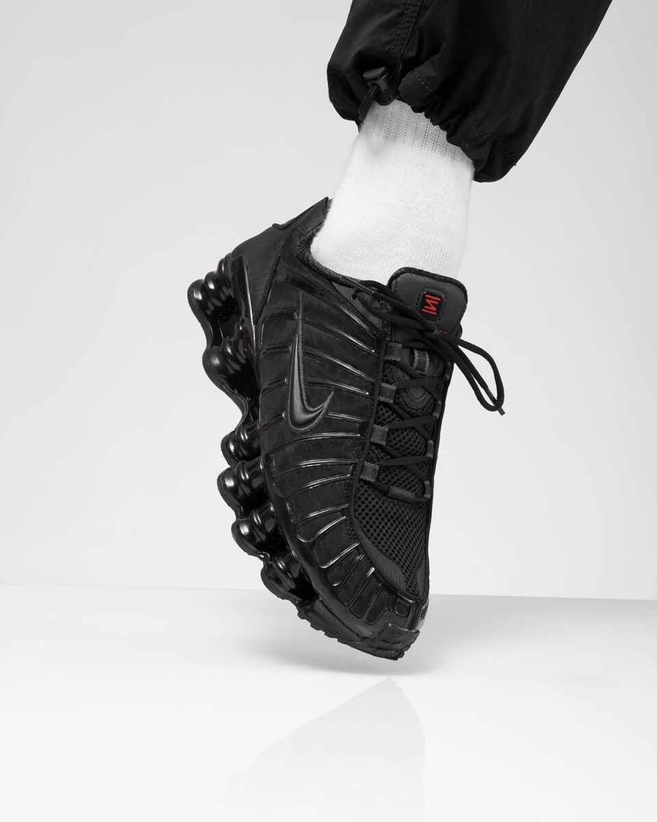 Nike Shox TL Men's AV3595-002 Triple Black Metallic Running Nike Shox TL Men's AV3595-002 Triple Black Metallic Running