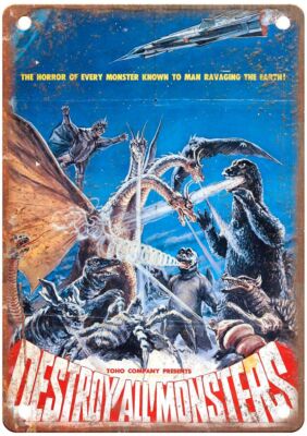 Destroy All Monsters 0 Vintage Movie Poster Old Retro Look Metal Sign MP1169