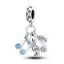 MULA European 925 Silver DIY Charm Shine AAA CZ Colorful Note For Women Bracelet