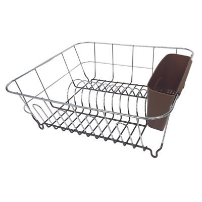 Sweet Home Collection Chrome Plated Steel Small 2 Piece Dish Drainer