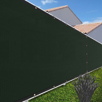 4/5/6/8 ft Privacy Fence Screen Garden 180GSM Windscreen Mesh Shade Cover Green