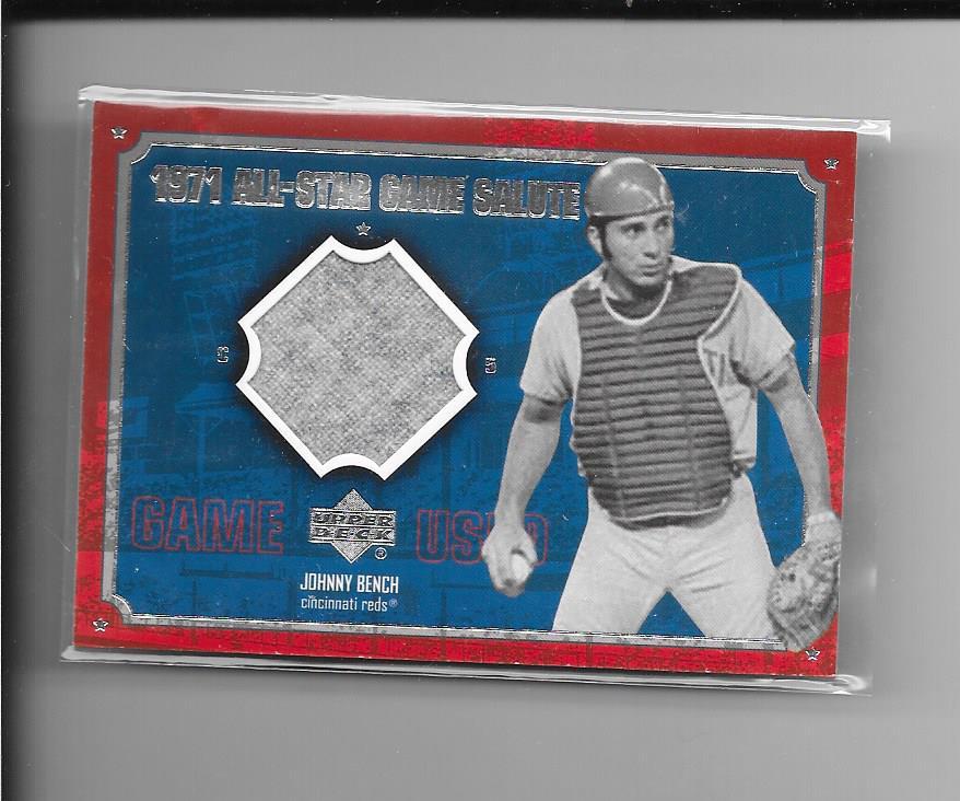 2001 Upper Deck - JOHNNY BENCH - All Star Game Salute Game Used Jersey - REDS