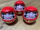 3 Sets Daruma 120mm 12cm Japanese Tumbling Doll Dharma Lucky MADE IN JAPAN