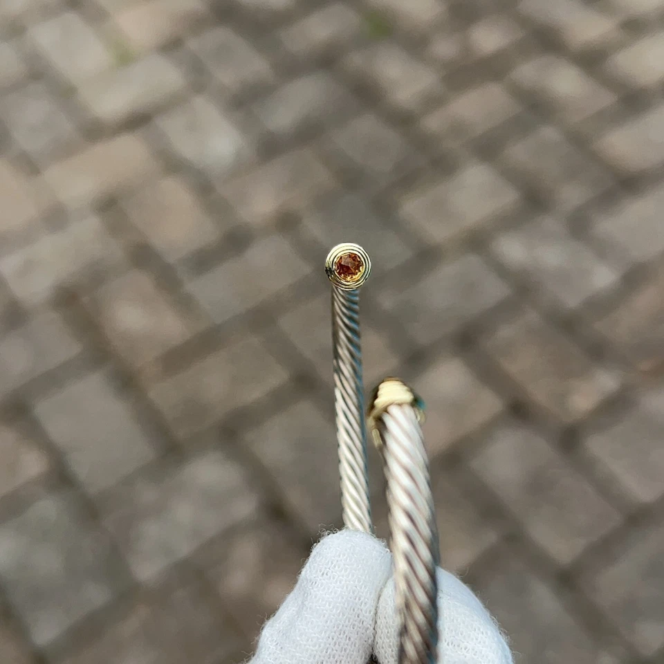 Pulsera David Yurman Clásica Dos Tonos Cable Citrino | Usada Foto 3 de 4
