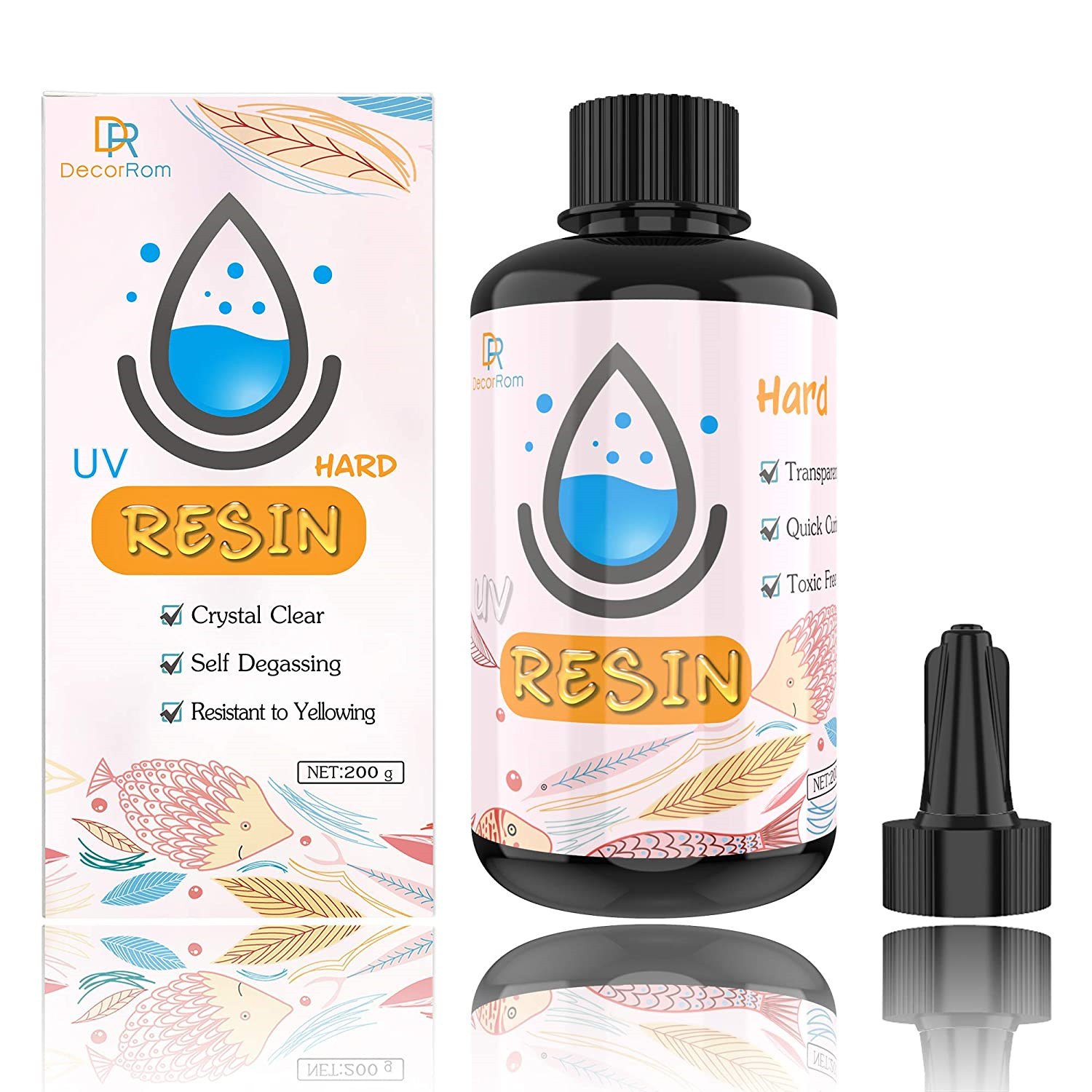 UV Resin - 200g Hard Type Crystal Clear Glue Ultraviolet Curing Epoxy Resin