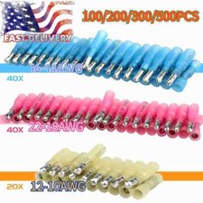 22-10AWG Heat Shrink Bullet Wire Connector Male Female Crimp Terminal 100-500PCS
