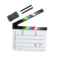 Acrylic Film Slate Directors Clapboard, White Movie Clapper Board 9.6 x 11.7