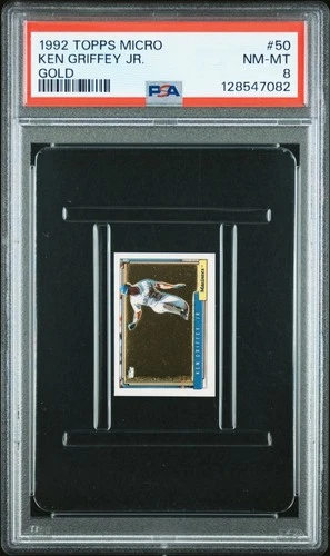 1992 Topps Mirco Baseball Ken Griffey Jr Gold #50 Seattle Mariners PSA 8