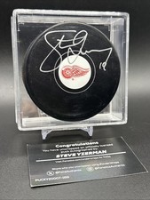 Steve Yzerman Detroit Red Wings Autographed NHL Hockey Puck with Fanatics COA
