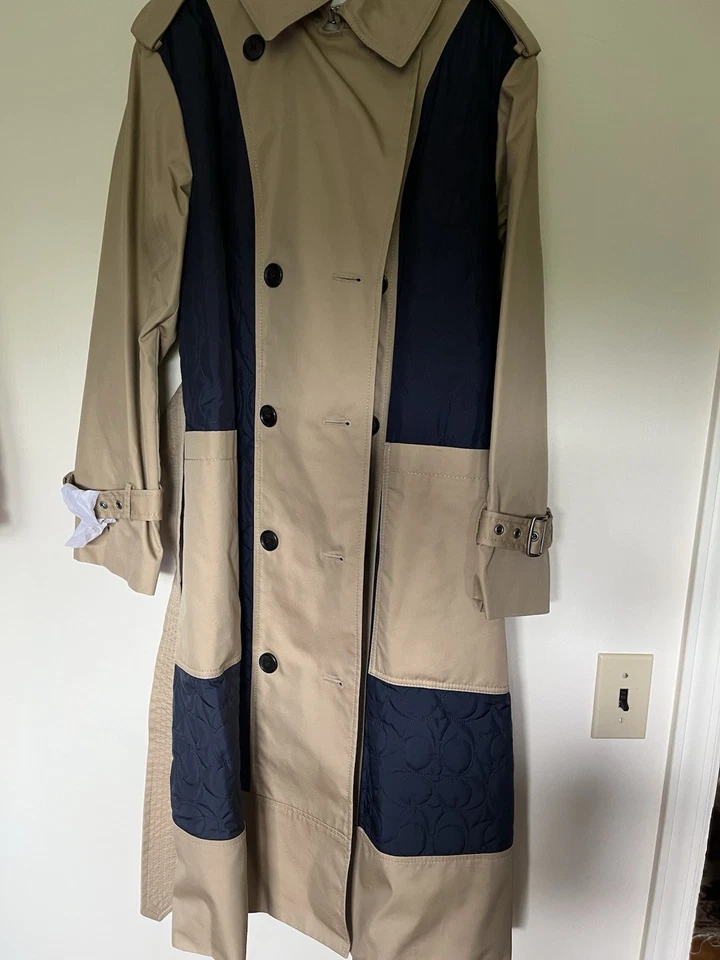 NUEVO Coach Trench caqui/azul marino talla M con cinturón precio de venta sugerido por el fabricante $ 798,00 Foto 4 de 4