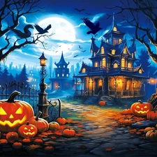 1000 Pieces Halloween Puzzles for Adults, House Puzzle for... 