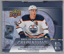 2021-22 UPPER DECK CREDENTIALS HOCKEY FACTORY SEALED HOBBY BOX